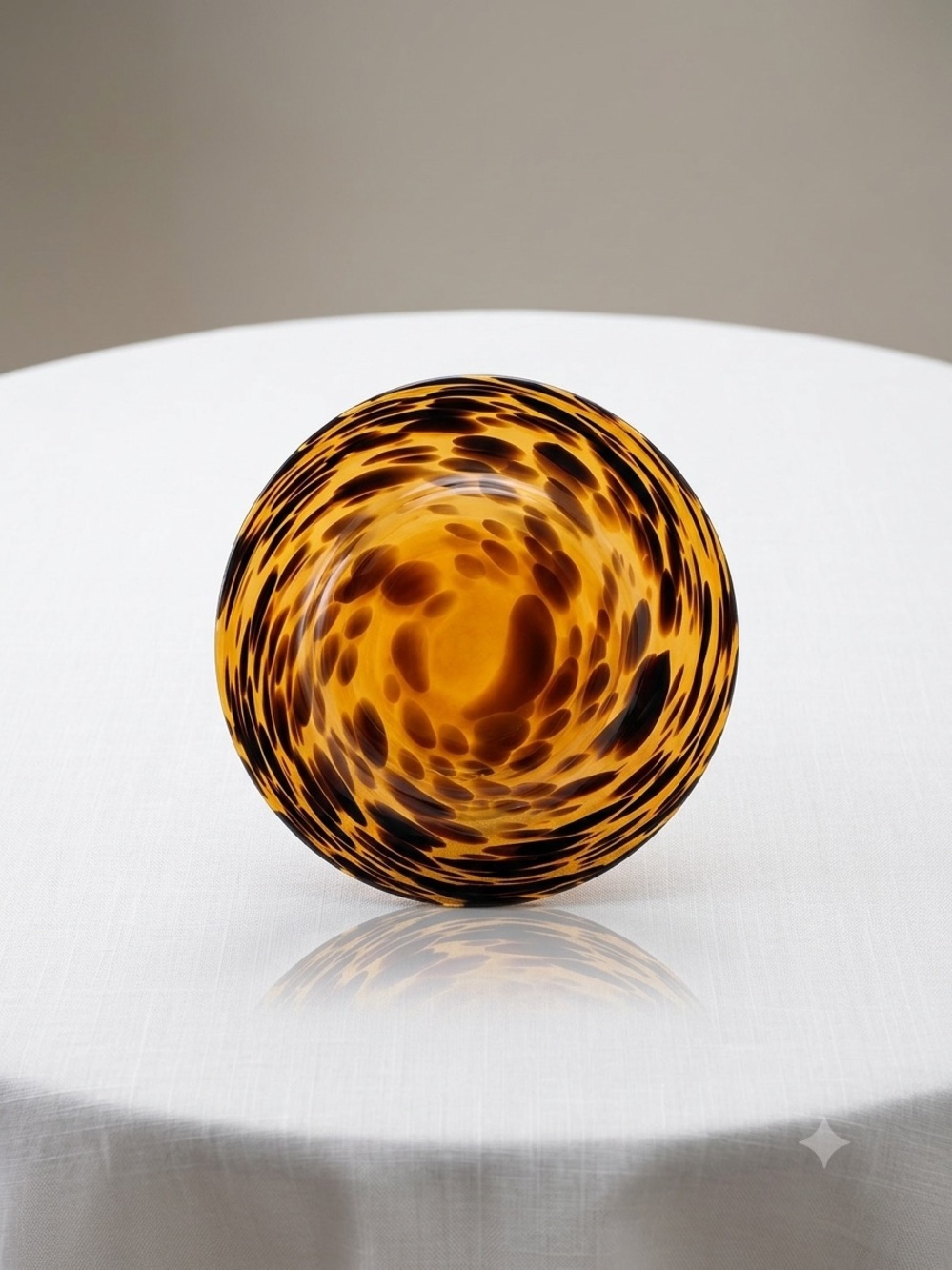 Tortoiseshell Glass Bowl - Leopard Amber Speckled - Purse bowl